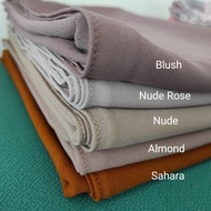 Premium Chiffon Shawl Ayunar lembut flare jahitan tiptop curve end long shawl