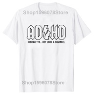 COD新款Funny ADHD Highway Hey Look A Squirrel T Shirts Summer Streetwear Short Sleeve ADHD Is Awesome 