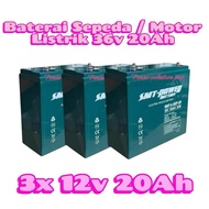 Baterai Sepeda Motor Listrik Selis U-winfly 36V 20AH ( 3pcs 12v 20Ah / 3x 6-DZF-20 ) Merk SMT POWER