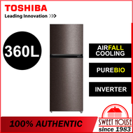 Toshiba GRRT416WE(37) Satin Grey Inverter Peti Sejuk Refrigerator Pure BIO 360L