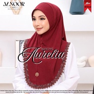 Alnoor Tudung Sarung Aurelia Cotton Ribbed Sulam Crosia Labuh Awning Soft Ironless Jilbab Instant