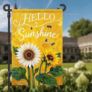2D 1pc Single Side Garden Flag Sunflower Ladybug Summer Decor Flag Seasonal Outdoor Home Yard Flag S