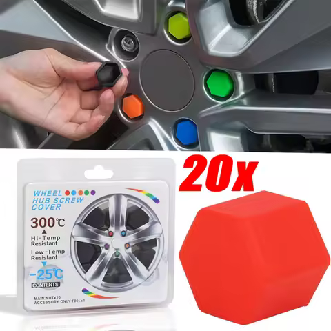 20Pcs/set Silicone Car Tyre Wheel Hub Covers Protection Caps 19/21mm Wheel Nuts Wheel Hub Screw Prot