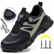 Safety Shoes Work Shoes Steel Toe Shoes Lightweight Safety Shoes Breathable Safety Shoes Protective Shoes Anti-slip Work Shoes Construction Site Shoes Anti-smashing Anti-puncture Wear-resistant Rotating Button Safety
