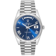 Rolex Rolex Day-Date (Reference 228236). An unworn platinum blue-dial automatic wristwatch with day and date. 2023