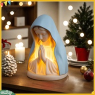 cowboy|  Resin Craftsmanship Decor Mary Night Light Resin Table Lamp Praying Blessed Mother with Blu