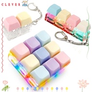 CLEVER Fidget Keychain, DIY Keyboard Keycap Finger Keyboard Cap,  Keys Button Relief Stress 2/4/9 Ke