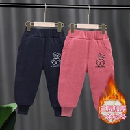 2023 Kids Casual Children Trousers for Boys Fall Winter Fleece Thickening Sport Casual Long Pants 1-6Yrs Kids Baby Clothes Pants