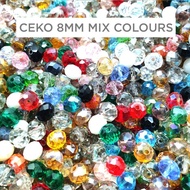 Ceko 8mm mix colours / manik manik aksesoris / manik bulat / kristal