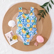 1pc Young Girl Knitted One-Piece Suspender Swimsuit, Mom And Me, Young Girl Swimwear, Swimsuits For 