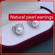 [1 pair] 8-9mm freshwater oblate pearl earrings, copper-plated gold-plated six colors