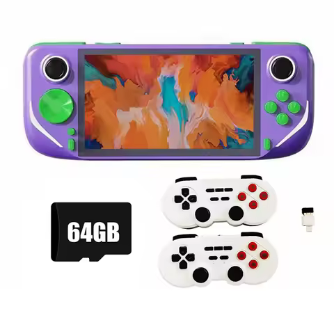 AA79 New E6 Plus Handheld Game Console+2Xcontroller 64G+15000Games 5 Inch Portable Arcade Video Game