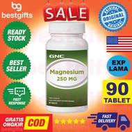 GNC MAGNESIUM 250 MG VITAMIN ASAM BASA TUBUH TULANG OSTEOPOROSIS DEPRESI KELELAHAN OTOT 90 TABLET