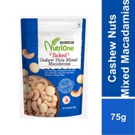 NutriOne Baked Cashew Nuts & Macadamias Unsalted 75g
