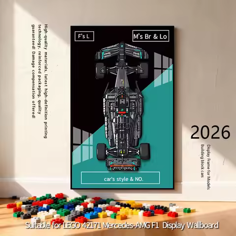 2026 NEW Display Wallboard Photo Frame suitable for LEGO 42171 Mercedes-AMG F1 building block car mo