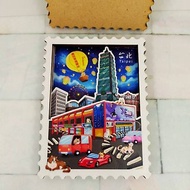 台北景點 台灣特色 101 手繪插畫冰箱貼 強力磁鐵 夜光冰箱貼