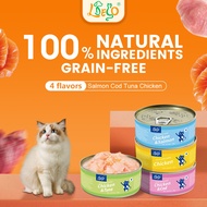 LDECO Cat Canned Wet Food 85g | Salmon & Cod &Tuan & Chicken | 100% Natural Real Meat Cat Wet Food
