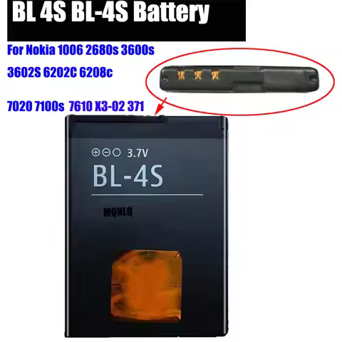 860mAh BL 4S BL-4S Battery For Nokia 1006 2680s 3600s 3602S 6202C 6208c 7020 7100s 7610 X3-02 3710f 