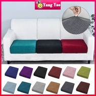 Sarung Kusyen Sofa Cover Thicken Sofa Seat Cushion Cover Anti Slip Pink Green Yellow Plain Color Knitted Fabric