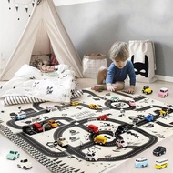 [Toy paradise]130x10ทันสมัยทิวทัศน์เมืองรถเด็กๆแบบพกพา0ซม. ของเล่นเพื่อการศึกษาเสื่อสำหรับเล่นแผนที่
