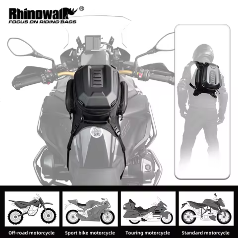 Rhinowalk Motorcycle Tank Bag Waterproof 15L-18L Expandable Hardshell Motor Front Saddlebag Riding S