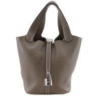 【日本直送】愛馬仕 HERMES Picotin Lock 18 PM 手提包 Taurillon Clemence 牛皮 Etoupe 灰褐色 女仕【二手】
