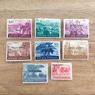 Set of 8 ancient Indonesian stamps: WEST IRIAN