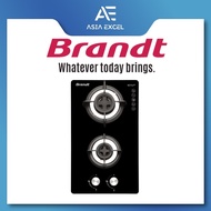 BRANDT TG2232B 30CM 2 BURNER DOMINO GLASS BUILT-IN GAS HOB