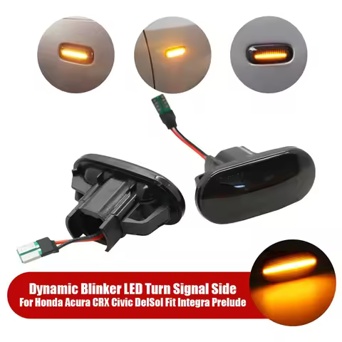 LED Dynamic Side Marker Turn Signal Light Flashing Indicator For Honda Acura CRX Civic DelSol Fit In