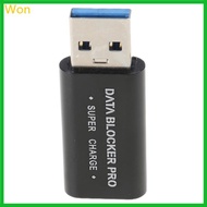 Won USB Data Blocker Quick Charging Enabled Aluminum USB A To USB-A Data Blocker Protector Stop Data