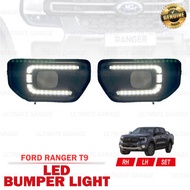 FORD RANGER T9 LED 2022 - 2023 XL XLT PLUS Front LED Cover foglight Bumper Sport Light Lampu Depan Bumper