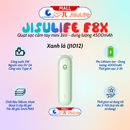 Quạt Cầm Tay Mini JisuLife F8X 4500mAh - Tích Hợp Sạc Dự Phòng Đèn Pin - Hàng Chính Hãng