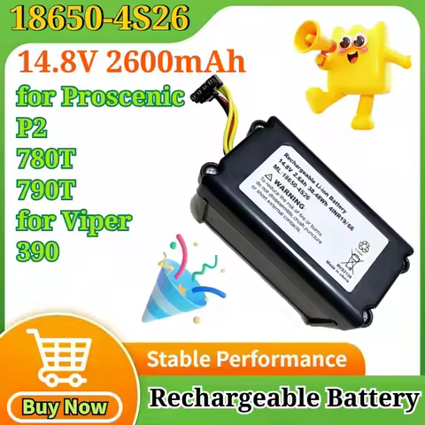18650-4S26 14.8V 2600mAh Replacement Battery for Proscenic P2 780T 790T for Viper 390 Robotic Vacuum