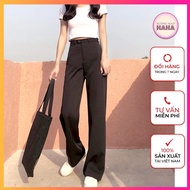 Women's mid-zip straight-leg pants, women's high-waisted mid-zip wide-leg pants