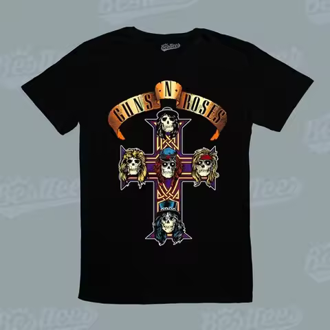 Guns and Roses Skull Cross American Hard Rock Band Los Angeles Tee T-Shirt