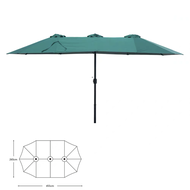 EHOME ร่มสวนชาวบ้านขนาด5ซม. 455x26ร่มสี่เหลี่ยมพร้อมประแจสำหรับสวนสระว่ายน้ำตลาดกลางแจ้ง