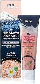 PERIOE Flouride-Free Himalayan Pink Salt Toothpaste, 3.4 oz - Floral Mint w/ Aloe Vera | Vegan, Cruelty-Free, Paraben-Free Plaque &amp; Tartar Remover Oral Care Travel Size Toothpaste