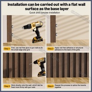 ⊙ Solid Wood Panel Board PVC Grille Waterproof Design TV Background Wall Decor Fluted Panel