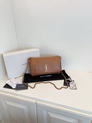 YSL 圣罗兰 焦糖色双面Kate 链条包
