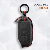 Alcantara Car Key Case For Kia Carnival Sedona 2021 K8 V6 2022 EV6 GT Line Dl3 Mq4 K5 Grand Sorento 