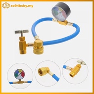 xo94bsby Car 15.7" R134A A/C Refrigerant Gas Charging Hose With Pressure Gauges Car Air Conditioner 
