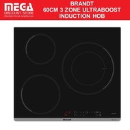 BRANDT BPI1638KB 60CM 3 ZONE ULTRABOOST INDUCTION HOB