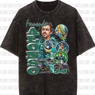 Fernando Alonso F1 Oversized T-shirt | Cotton 24s Built-Up | Black & Wash Vintage