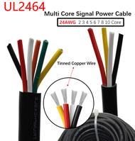 AWG24 Wire 2 3 4 5 6 7 8 9 10Core Royal Cord PVC Insulated Sheathed Power Cable BlackHeat Resistant 