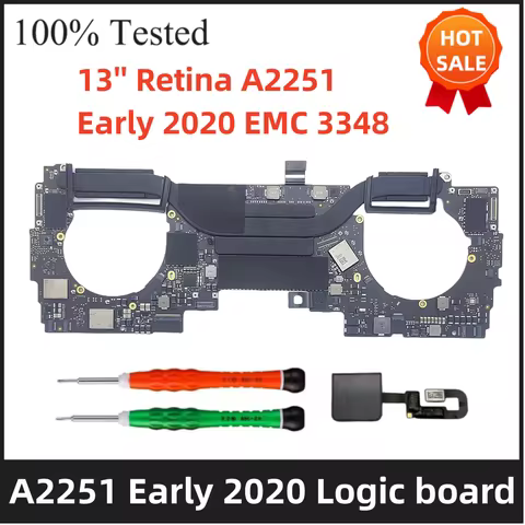 A2251 Logic board for Macbook Pro Retina 13'' A2251 Early 2020 EMC 3348 820-01949-A Logic board Moth