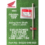 [ BSH ] SWING ARM SHAFT EX5 DREAM C70 GBO GBOJ FAME Y80 100% Original JAPAN 90120-046-810 Rear Fork Batang Sap Belakang