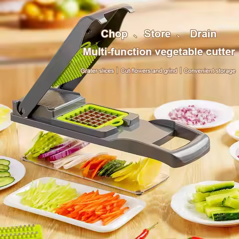 16 in 1 Multifunctional Vegetable Chopper Onion Chopper Handle Food Grid Food Chopper Kitchen Vegeta