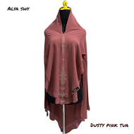 Hijab Syari Ceruty Alya Swarovski Polos Elegan
