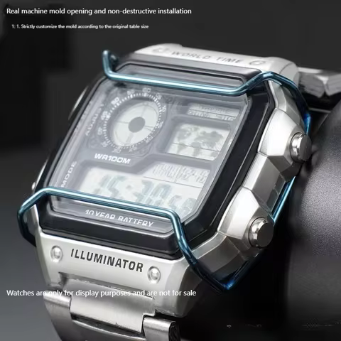 For Casio Metal Case Stainless Steel Bumper AE-1200 AE1300 AE1500 Watch Anti-collision Bumper Stainl