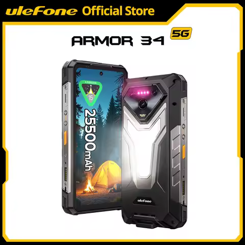 【World Premiere】Ulefone Armor 34 5G AI Rugged Phone 25500mAh Up to 32GB+512GB 120Hz 6.95" NFC Androi